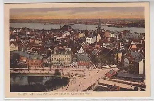 61875 Ak Kiel vom Rathausturm gesehen Kaiserliche Werft um 1914