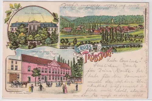 09171 Ak Lithographie Gruß aus Tröbsdorf bei Weimar Gasthof usw. 1903