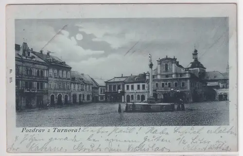 901537 Mondschein AK Gruß aus Turnau Pozdrav z Turnova - Marktplatz 1899