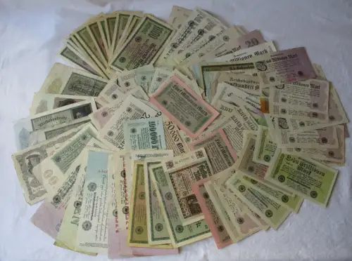 Sammlung mit 100 Banknoten Deutschland Inflation, Deutsches Reich (141725)