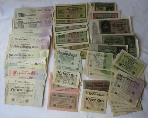 Sammlung mit 100 Banknoten Deutschland Inflation, Deutsches Reich (144590)