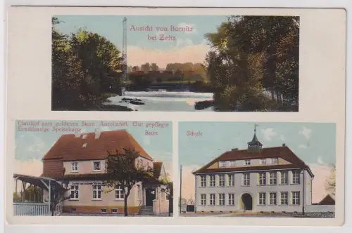 16282 Mehrbild Ak Aussicht von Bornitz bei Zeitz, Gasthof, Schule um 1920
