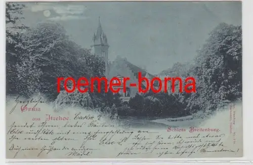 78732 Mondscheinkarte Gruß aus Itzehoe Schloss Breitenburg 1898
