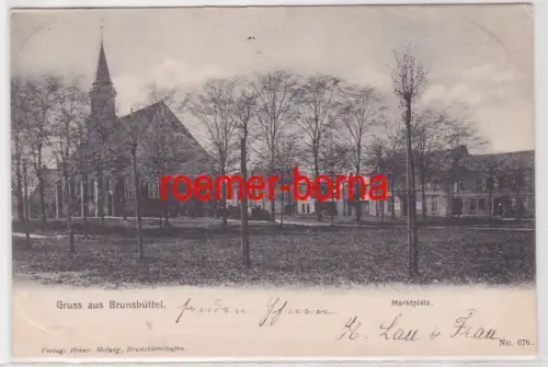 84669 Ak Gruß aus Brunsbüttel Marktplatz 1907