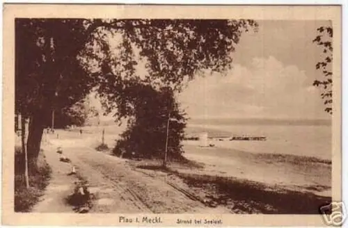 00097 Ak Plau in Mecklenburg Strand bei Seelust 1923