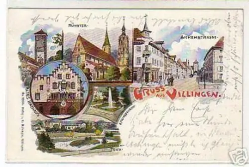 00654 Ak Lithographie Gruss aus Villingen 1901