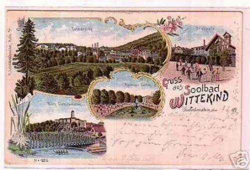 00466 Ak Lithographie Gruss aus Soolbad Wittekind 1900