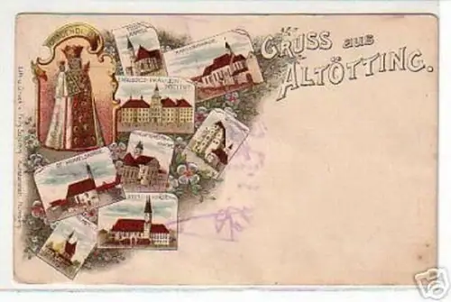 00721 Ak Lithographie Gruss aus Altötting um 1910