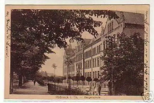 00306 Ak Pössneck in Thür. Bürgerschule 1914