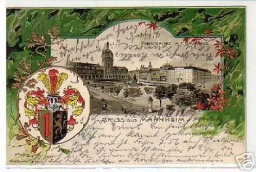 00730 Ak Passepartout Gruss aus Mannheim 1902