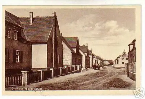 02305 Ak Gruß aus Niederbeuna Straßenansicht um 1930