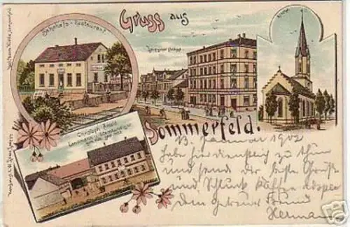 02475 Ak Lithographie Gruss aus Sommerfeld 1902
