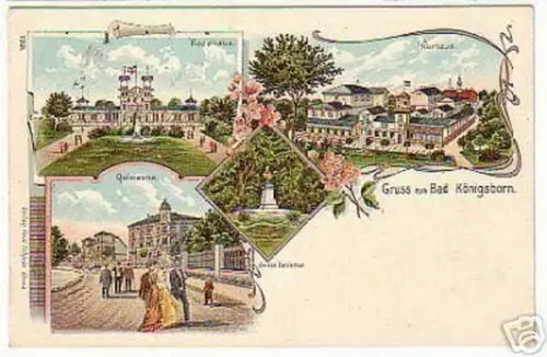 03395 Ak Lithographie Gruss aus Bad Königsborn um 1910