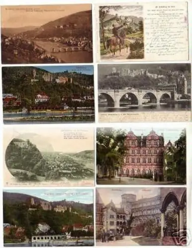 04140/8 schöne Ak Heidelberg Neckarbrücke usw. um 1920