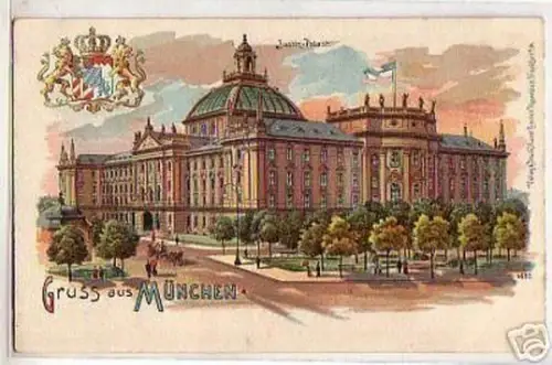 04367 Ak Lithographie Gruss aus München um 1900