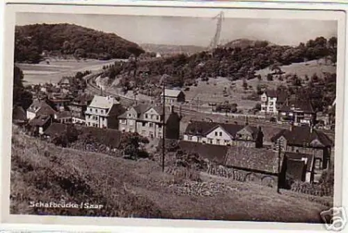04500 Ak Schafbrücke Saar Totalansicht um 1940
