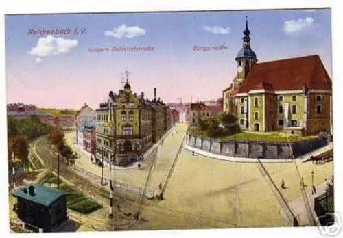 rare Ak Reichenbach i.V. Burgstraße 1928