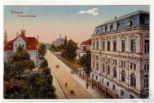 schöne Ak Erlangen Universitätsstrasse um 1910
