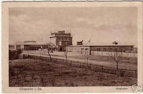 schöne Ak Chemnitz in Sachsen Flughafen 1930