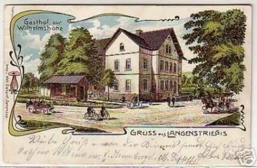schöne Ak Gruss aus Langenstriegis Gasthof 1905