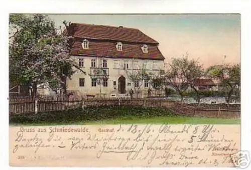 schöne Ak Gruss aus Schmiedewalde Gasthof 1905