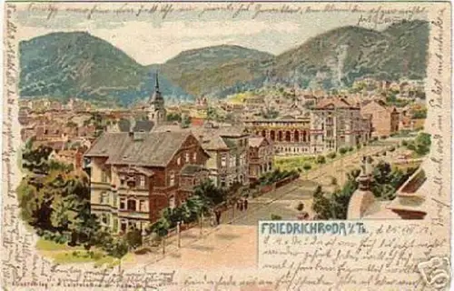 schöne Ak Lithographie Friedrichroda i.Thür. 1903