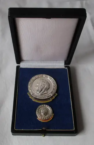 DDR Ernst Moritz Arndt Medaille + Miniatur 900 Silber Nr. 824 (110453)