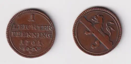 1 leichter Pfennig Kupfer Münze Stadt Bamberg 1761 ss (170636)