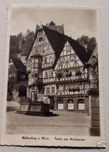 schöne Ak Miltenberg am Main Marktplatz um 1940