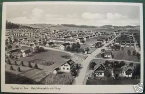 schöne Ak Töging am Inn Vierjahresplansiedlung 1944