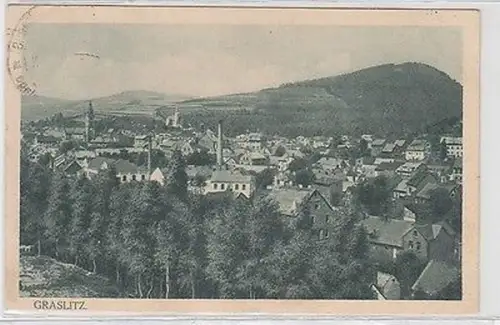 00254 Ak Graslitz in Böhmen Totalansicht 1927
