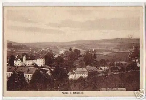 02983 Ak Grün in Böhmen Totalansicht um 1930
