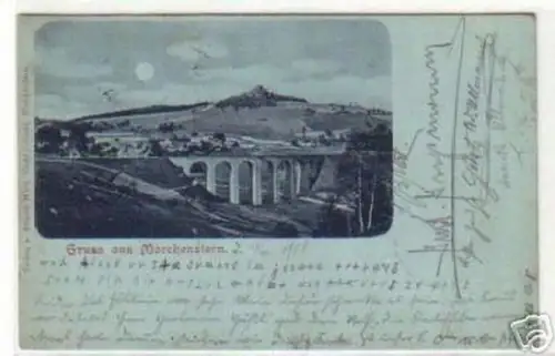 08825 Mondscheinkarte Gruß aus Morchenstern 1900