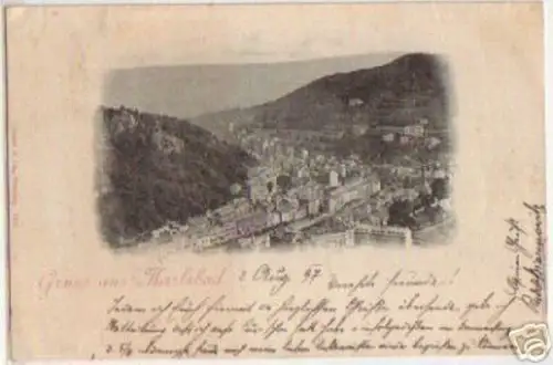 10633 Ak Gruß aus Karlsbad Totalansicht 1897