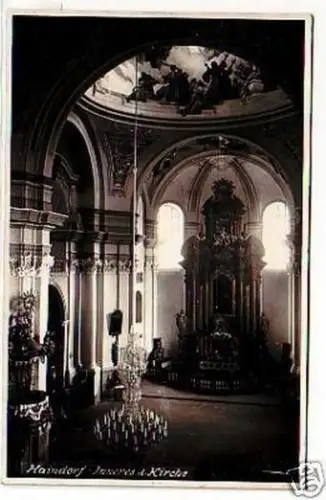 09837 Foto-Ak Haindorf Inneres der Kirche um 1930