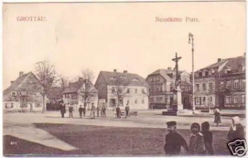 29244 Ak Grottau Neustädter Platz 1911