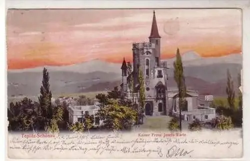 28405 Ak Teplitz Schönau Kaiser Franz Josef Warte 1905