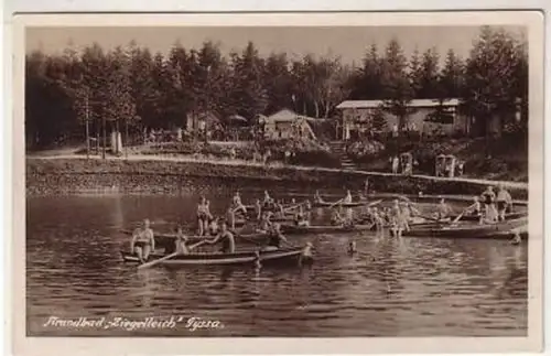44325 Ak Tyssa Strandbad "Ziegelteich" um 1930