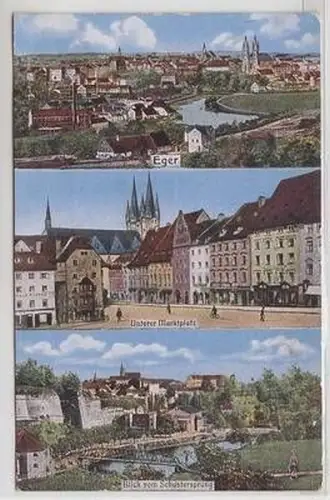 51813 Mehrbild Ak Eger Unterer Marktplatz usw. 1913