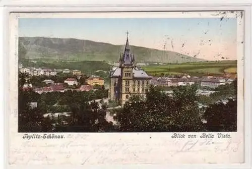 50901 Ak Teplitz Schönau Blick von Bella Vista 1901