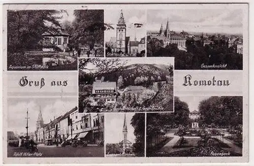67385 Mehrbild Ak Gruß aus Komotau Gastwirtschaft usw. 1942