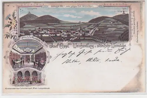 71585 Ak Lithographie Gottesgab Oppl´s altdeutsche Weinstube 1897