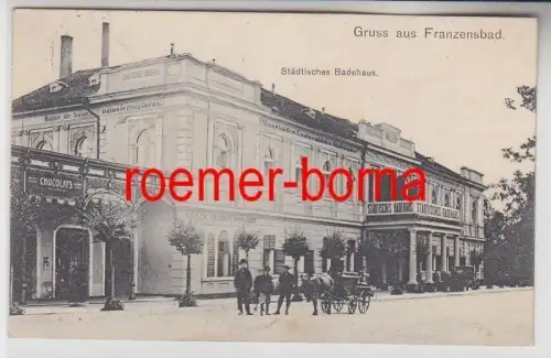78789 Ak Gruss aus Franzensbad Franti?kovy Lázne Städtisches Badehaus 1906