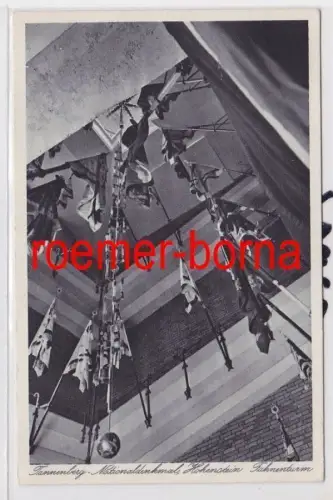 84620 Foto Ak Hohenstein Olsztynek Tannenberg-Nationaldenkmal Flaggenturm um1940