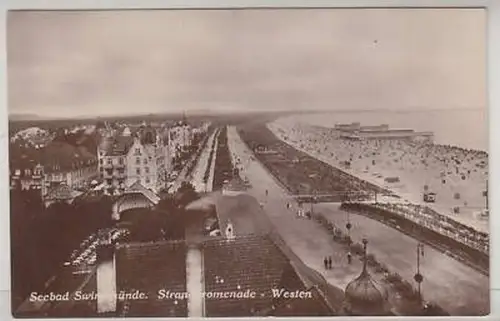 31658 Ak Seebad Swinemünde Strandpromenade West um 1930