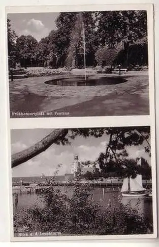 54823 Mehrbild Ak Kolberg Frühkonzertplatz mit Fontäne, Leuchtturm um 1930