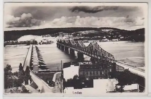 53308 Foto Ak Leslau in Pommern Weichselbrücke 1940