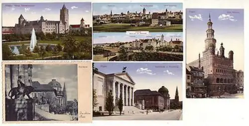 46994/5 Ak Posen Akademie, Theater, Vereinshaus, Rathaus usw. um 1910