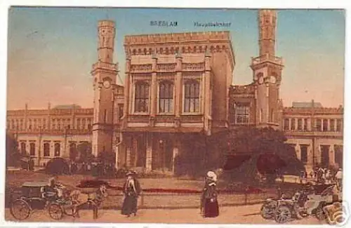 02606 Feldpost Ak Breslau Hauptbahnhof 1916