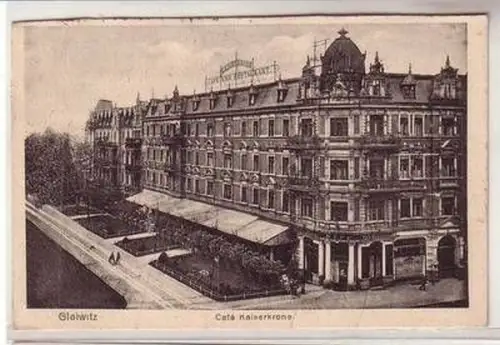 18108 Ak Gleiwitz Café Kaiserkrone 1922